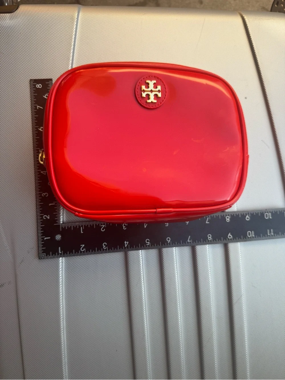Tory Burch Red Patent Cosmetic Pouch